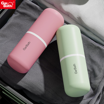 Ceașcă de călătorie pentru apă de gură cu recipient transparent pentru periuță și cutie pentru pastă, din ABS, set 12 buc, depozitare, logo personalizabil