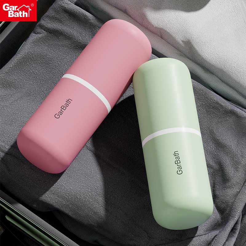 Ceașcă de călătorie pentru apă de gură cu recipient transparent pentru periuță și cutie pentru pastă, din ABS, set 12 buc, depozitare, logo personalizabil