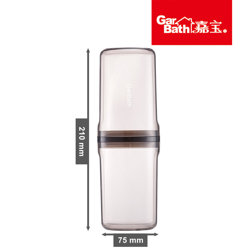 Ceașcă de călătorie pentru apă de gură cu recipient transparent pentru periuță și cutie pentru pastă, din ABS, set 12 buc, depozitare, logo personalizabil