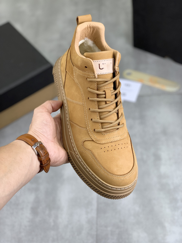 Férfi téli bőrbakancs, középmagas, külső: valódi bőr, belső: bőr, talp: gumi