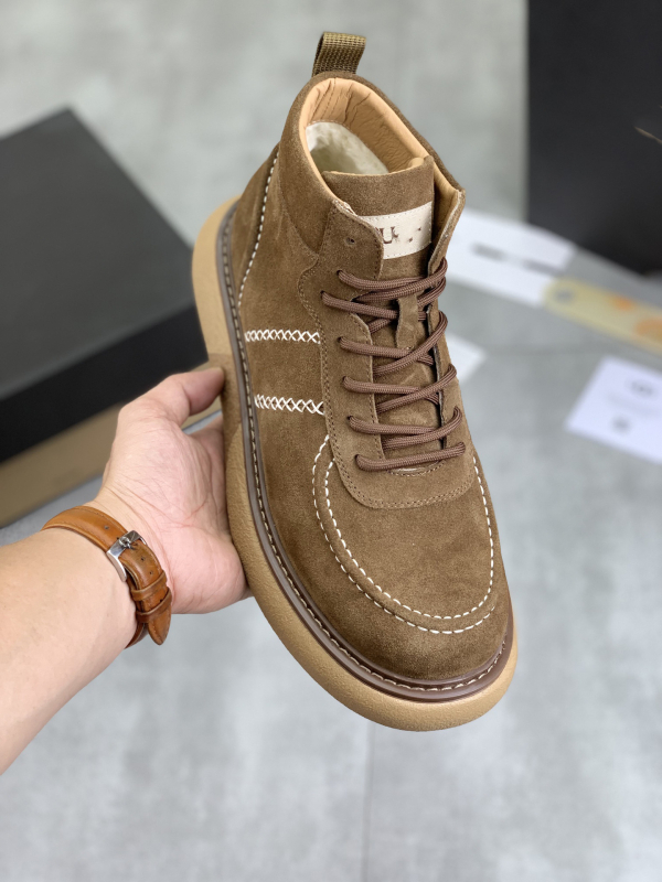 Férfi téli bőrbakancs, középmagas, külső: valódi bőr, belső: bőr, talp: gumi