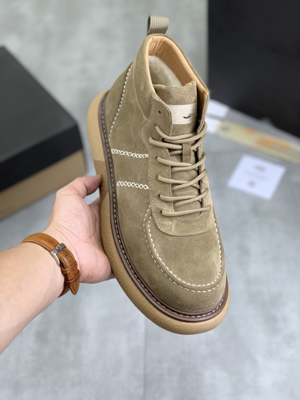 Férfi téli bőrbakancs, középmagas, külső: valódi bőr, belső: bőr, talp: gumi