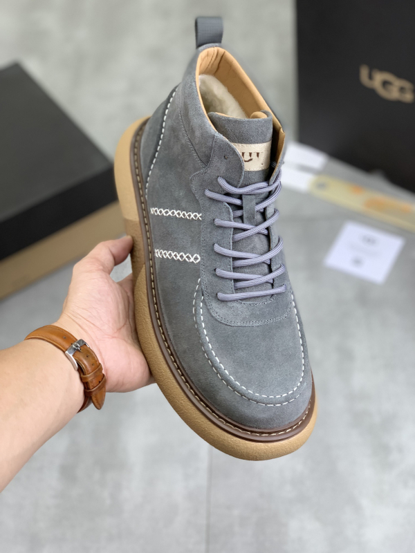 Férfi téli bőrbakancs, középmagas, külső: valódi bőr, belső: bőr, talp: gumi