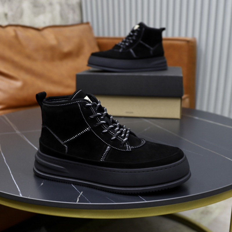 Férfi téli bőrbakancs, középmagas, külső: valódi bőr, belső: bőr, talp: gumi