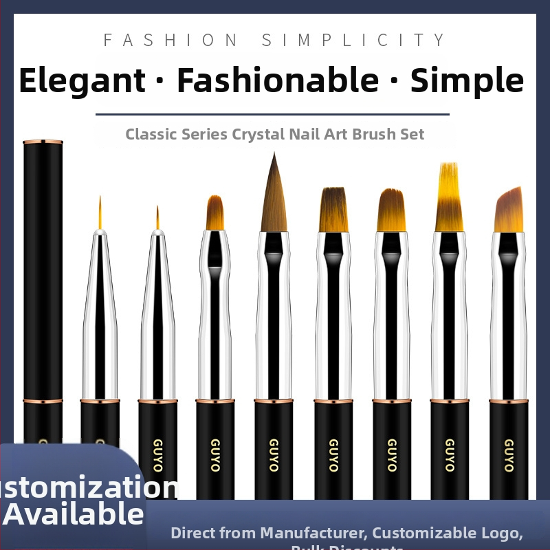 GUYO Sada na nechty s diamantovou tyčou, krištáľovým perom a štetcom z kožušiny zvieraťa