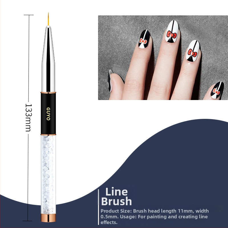 GUYO Sada na nechty s diamantovou tyčou, krištáľovým perom a štetcom z kožušiny zvieraťa