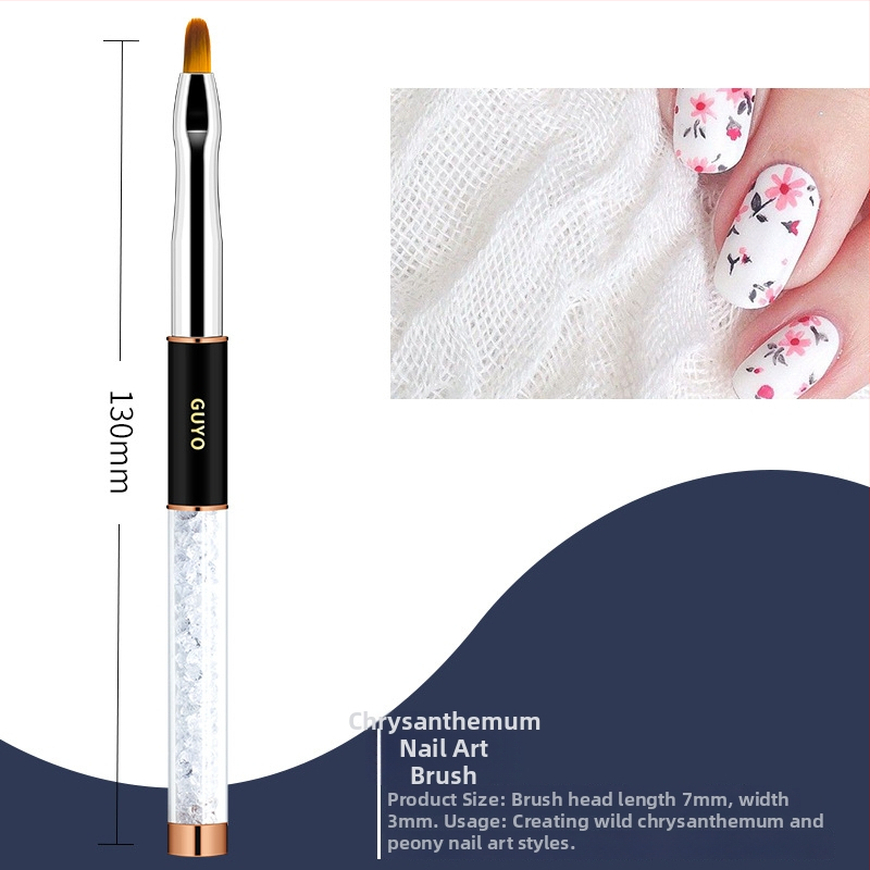 GUYO Sada na nechty s diamantovou tyčou, krištáľovým perom a štetcom z kožušiny zvieraťa