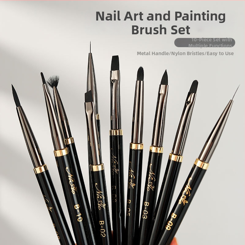 Set de 10 pensule pentru unghii, pensule de artă pentru unghii, OEM, greutate netă 16 g