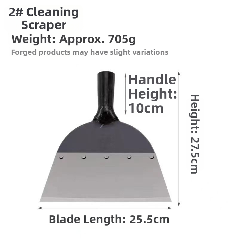 Viacúčelová stierka na stenu s špachtľou — nerezová čepeľ, predĺžená drevená rukoväť