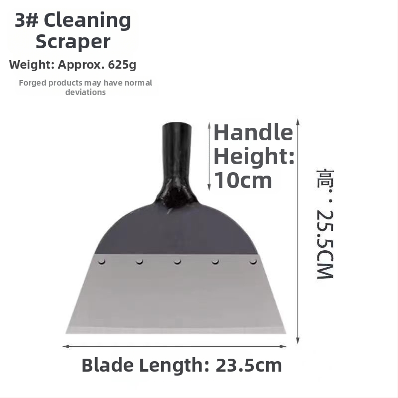 Viacúčelová stierka na stenu s špachtľou — nerezová čepeľ, predĺžená drevená rukoväť