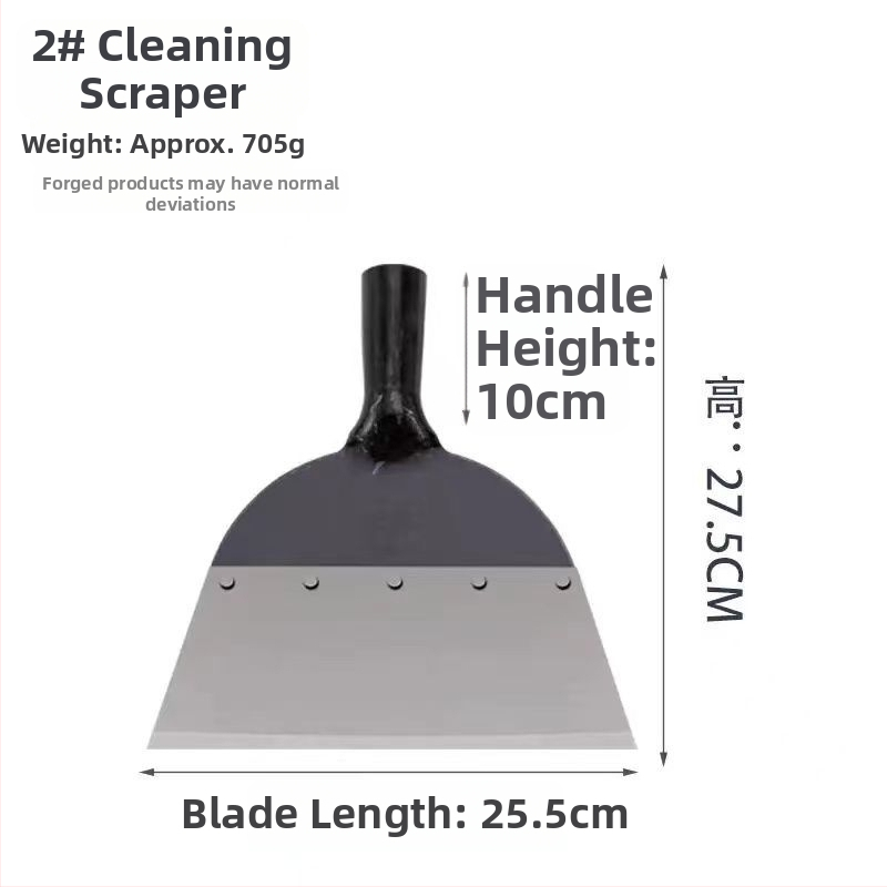 Viacúčelová stierka na stenu s špachtľou — nerezová čepeľ, predĺžená drevená rukoväť