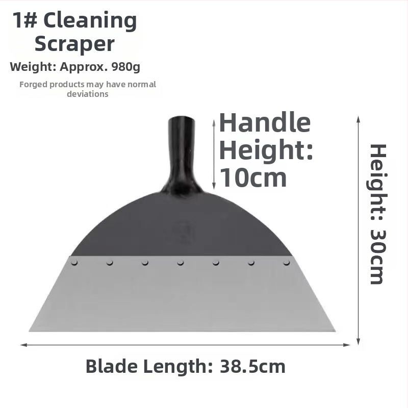 Viacúčelová stierka na stenu s špachtľou — nerezová čepeľ, predĺžená drevená rukoväť