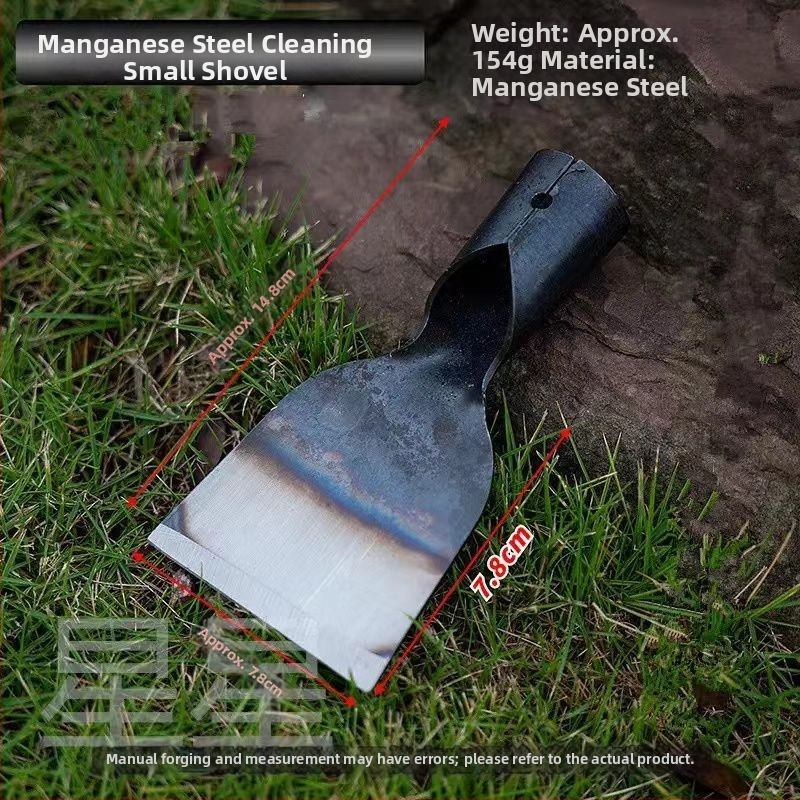 Viacúčelová stierka na stenu s špachtľou — nerezová čepeľ, predĺžená drevená rukoväť