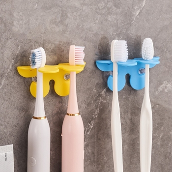 Višenamjenski držač za četkice za zube s čašom za ispiranje i zaštitnim poklopcem za zube — montaža bez bušenja, mogućnost otiska loga