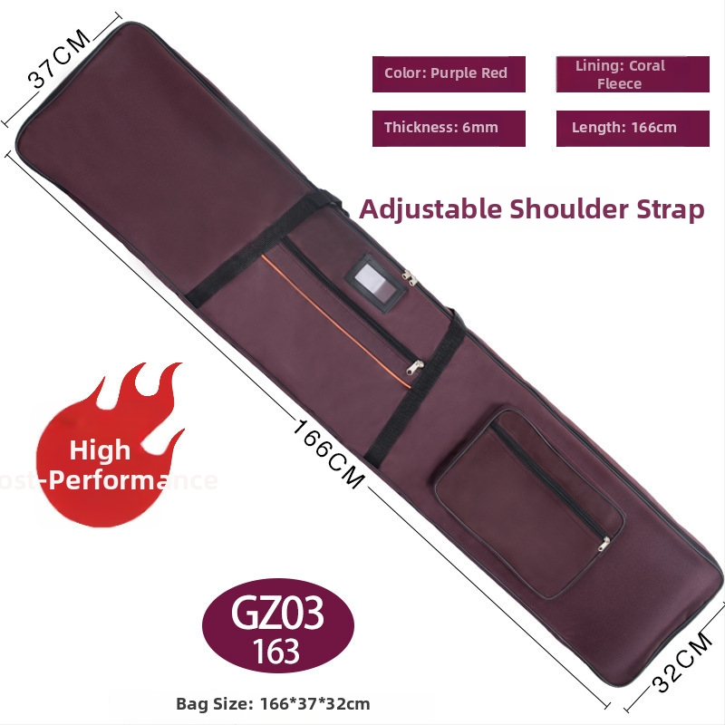 Ochranný obal na Guzheng – PU podšívka, zakrivený ramenný popruh, značka Unique, uvedenie leto 2024, vhodný pre mimoškolské tréningy.