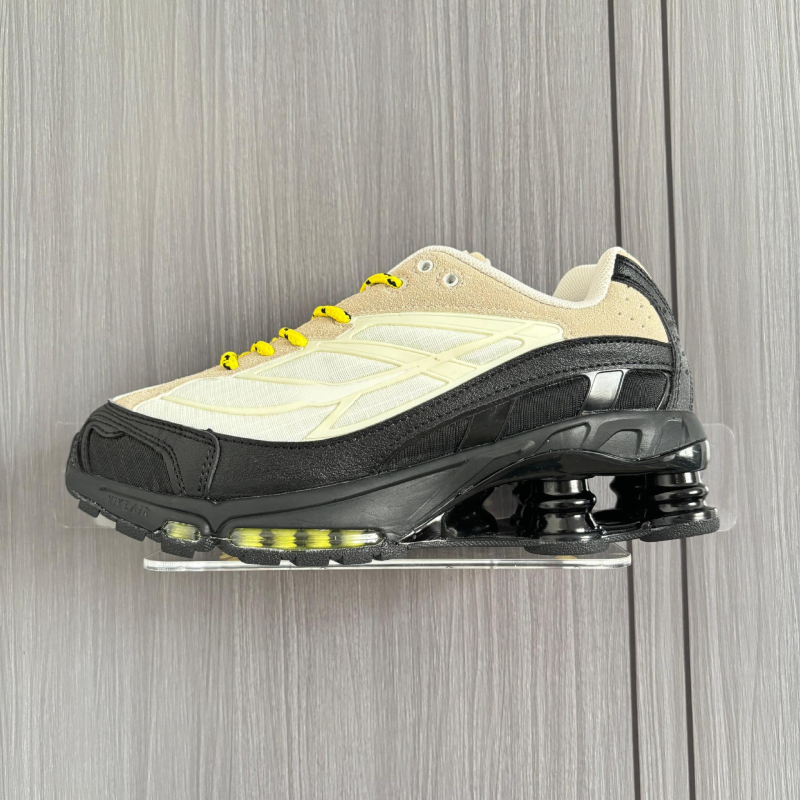 Pantofi de alergare Shox Ride 2, unisex — piele naturală + plasă, vârf rotund, branț EVA, talpă din cauciuc, închidere cu șireturi