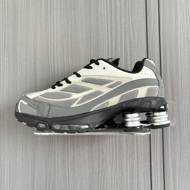 Pantofi de alergare Shox Ride 2, unisex — piele naturală + plasă, vârf rotund, branț EVA, talpă din cauciuc, închidere cu șireturi