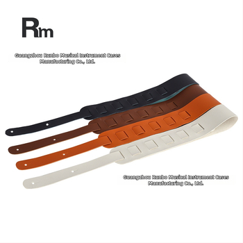 Popruh na gitaru z pravej kože, rozšírený a hrubší, protišmykový, pre elektrickú gitaru a basu