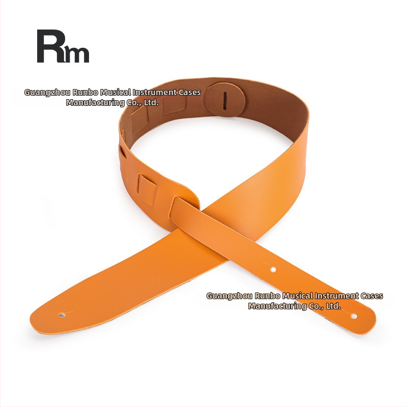 Popruh na gitaru z pravej kože, rozšírený a hrubší, protišmykový, pre elektrickú gitaru a basu