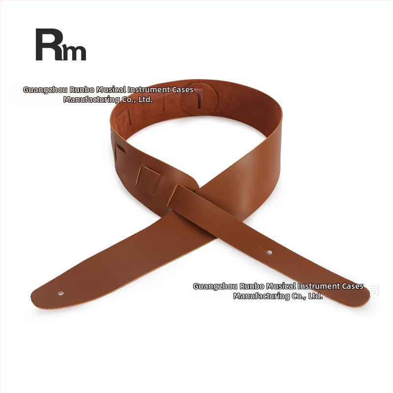 Popruh na gitaru z pravej kože, rozšírený a hrubší, protišmykový, pre elektrickú gitaru a basu