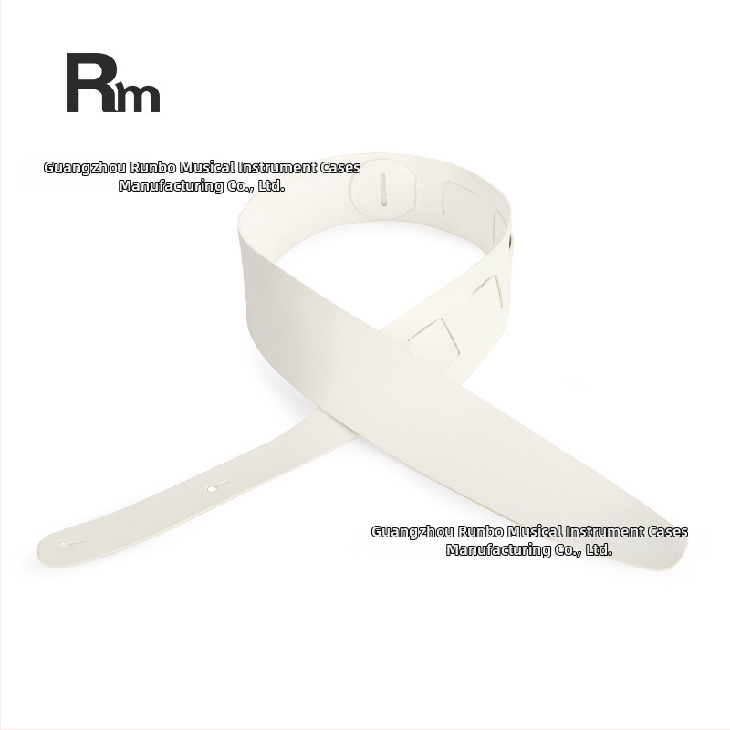 Popruh na gitaru z pravej kože, rozšírený a hrubší, protišmykový, pre elektrickú gitaru a basu