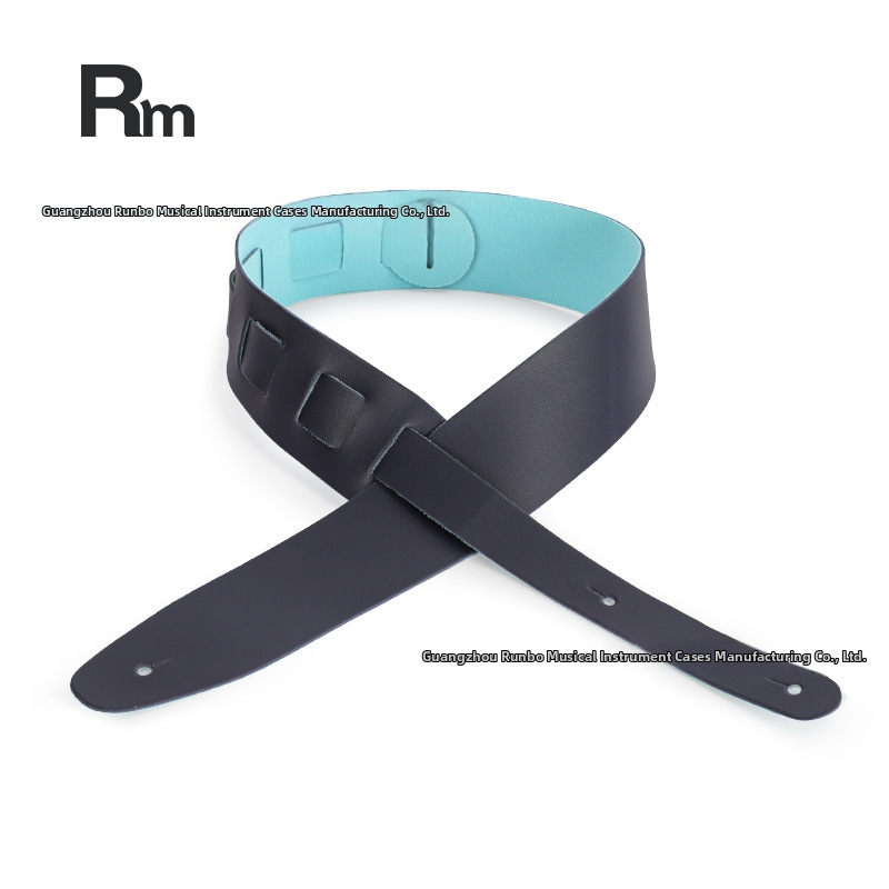 Popruh na gitaru z pravej kože, rozšírený a hrubší, protišmykový, pre elektrickú gitaru a basu