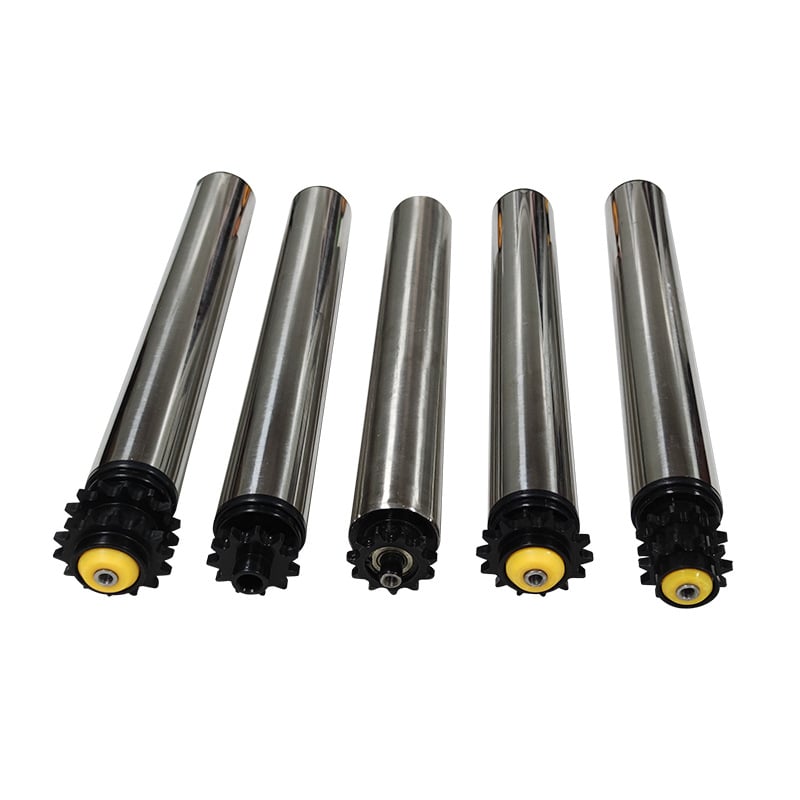 Rola ghidaj din oțel inoxidabil, cu acoperire din cauciuc, pentru benzi transportoare industriale, nealimentată; tambur: oțel inoxidabil și oțel carbon