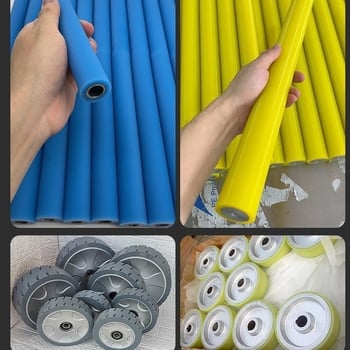 Zhenghongxin A01 Rola de transport fără peri cu acoperire din poliuretan; materiale cilindru: galvanizat, cromat, oțel inoxidabil, acoperire din cauciuc; potrivită pentru medicină, imprimare, industrie alimentară și prelucrare CNC