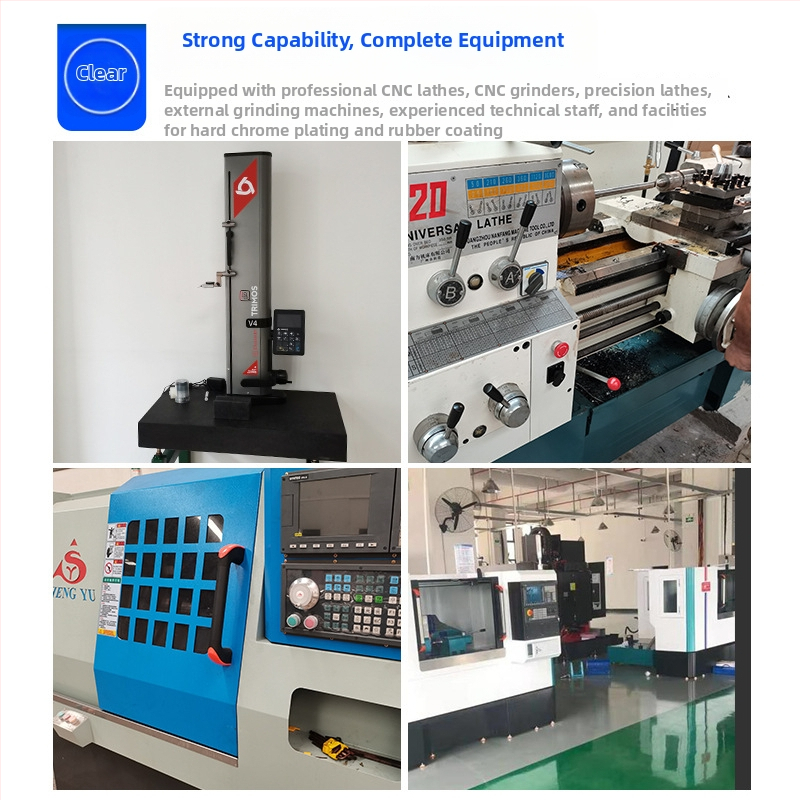 Karbonový roller pre vysokopríklové stroje – ľahký, karbonová trubka s hliníkovou hlavou hriadeľa a ložiskovým otvorom; priemer valca φ0,4 m, priemer hriadeľa φ20 mm, hrúbka steny ~2 mm, povrch maľovaný