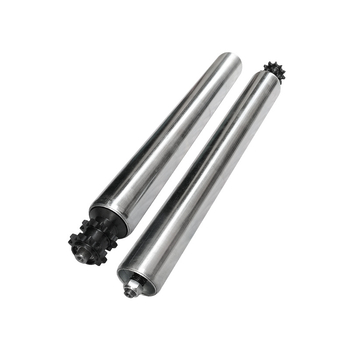 Μηχανοποιημένο ρόλο-τροχαλία τύμπανου για γραμμή συναρμολόγησης — μοντέλο XSL-JF; διάμετρος τύμπανου: 25-38-50-60-76 mm; διάμετρος άξονα: 12-15-20 mm; υλικό τύμπανου: άνθρακας χάλυβας και ανοξείδωτος χάλυβας; επίστρωση επιφάνειας: γαλβανισμός