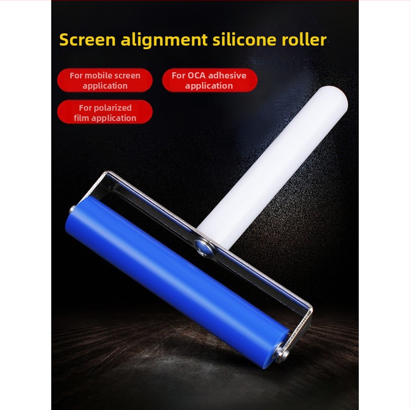 Deer Fairy nástroj na inštaláciu ochranného skla pre mobilný telefón s valčekom na tlak, silikónový valček na odstránenie prachu, OCA suché lepidlo, polarizovaný displej, ručné posúvanie kolieska