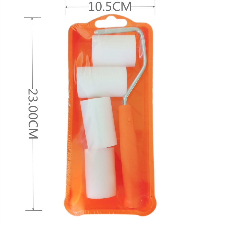 Súprava farieb: valček s hubkou a telo z A3 ocele pre dekoráciu stien