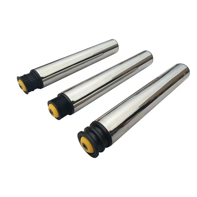 Valec bez pohonu s gumovou vrstvou na trubke z nerezovej ocele, galvanizovaný povrch, určený pre montážne linky, na mieru.