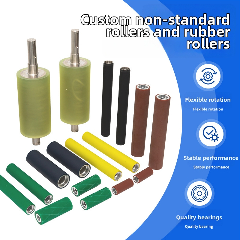 Gumený val s PU jadrom pre stroje a dopravníky, odolný voči opotrebeniu a protiskĺzny, mechanický pohon