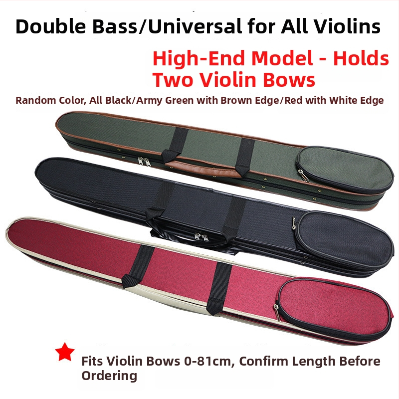 Violet taška na hudobné nástroje s puzdrom na husľový luk pre husle, violončelo a kontrabas