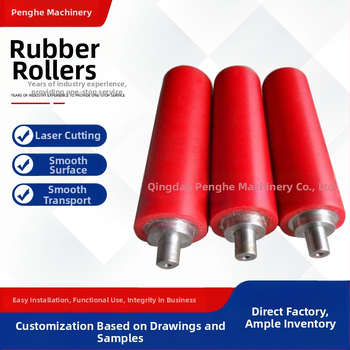 Gumený valec s PU polyuretánovou povrchovou úpravou a silikónovou gumou, telo valca z inžinierskeho plastu, Penghe Machinery