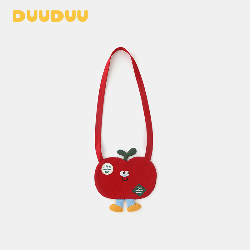 Geantă crossbody pentru copii pentru grădiniță - unisex, 100% bumbac, model cu fructe, lansare vară 2025