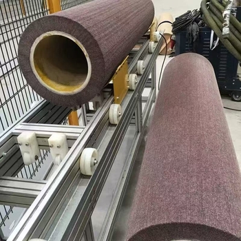 Roată industrială pentru burete abraziv, cu ax gol și perie de tip roller pentru lustruirea firelor — Material tub: oțel placat