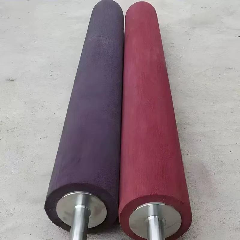 Roată industrială pentru burete abraziv, cu ax gol și perie de tip roller pentru lustruirea firelor — Material tub: oțel placat
