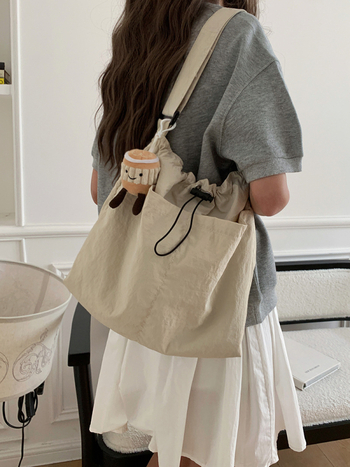 First Moai ναϊλον Tote τσάντα για γυναίκες — Street Style, μαγνητικό κλείσιμο, οριζόντιο τετράγωνο σχήμα, καθημερινή χρήση