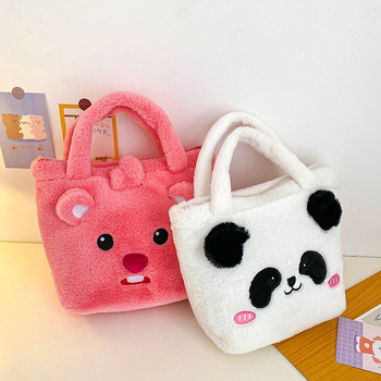 Κοριτσίστικη crossbody τσάντα από plush ύφασμα, cartoon σχέδιο, ultra-light, επένδυση πολυεστέρα, για παιδιά προσχολικής ηλικίας