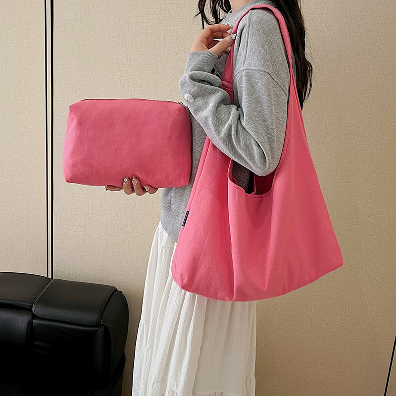 Bucket Tote Bag, Καμβάς, Μαγνητικό Κλείσιμο, Εσωτερική Θήκη Με Φερμουάρ, Θήκη Για Τηλέφωνο, Λαμιναρισμένη Θήκη Με Φερμουάρ, Αστικό Απλό Στυλ, Άνοιξη 2025