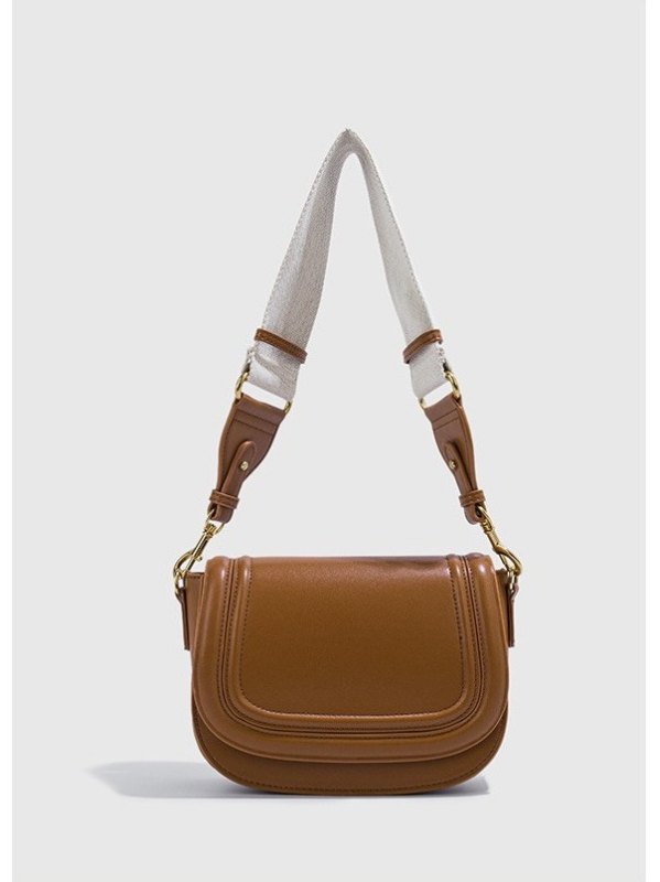 PU τσάντα τύπου σέλα με καπάκι, ώμου crossbody, επένδυση πολυεστέρα-βαμβάκι, θήκη για κινητό, Άνοιξη 2025