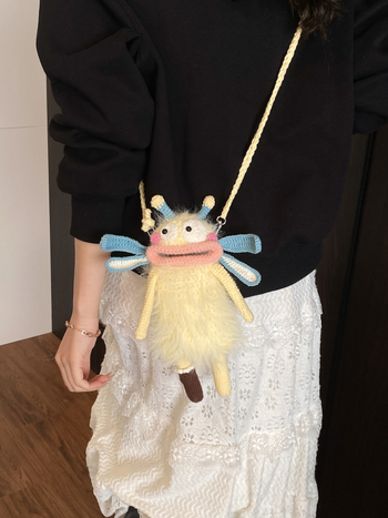 Τσάντα crossbody με παιδικό καρτούν στυλ, ύφασμα, κάθετη τετράγωνη μορφή, θήκη κινητού, ένας ιμάντας ώμου