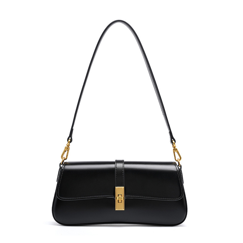 Τσάντα crossbody από γνήσιο δέρμα, οριζόντιο τετράγωνο σχήμα, κλείσιμο με καπάκι, διπλό στρώμα δέρματος, θήκη για κινητό