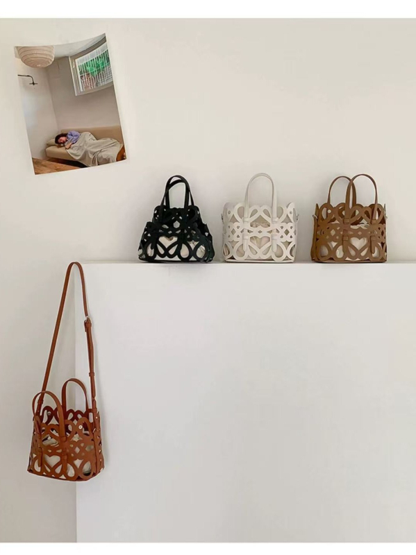 Geantă tip găleată din PU, închidere cu șnur, căptușeală din pânză și buzunar pentru documente, stil stradal