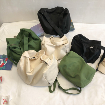 Geantă de umăr din pânză, stil bucket, cu fermoar, formă orizontală pătrată, buzunar interior pentru telefon