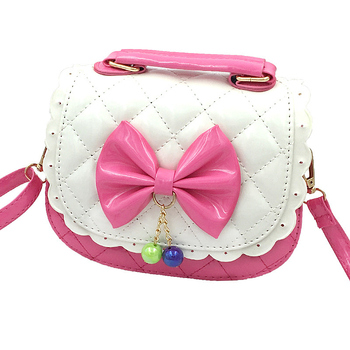 Κοριτσίστικη crossbody τσάντα με φιόγκο και δαντέλα – μίνι PU δερμάτινη τσάντα, επένδυση πολυεστέρα, παιδικό στυλ