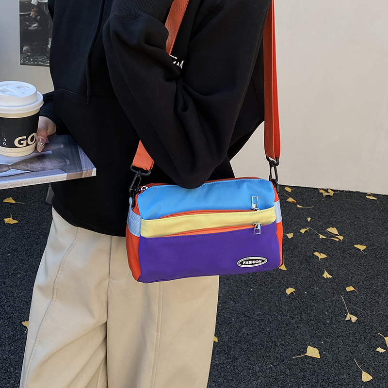 Παιδική τσάντα crossbody από νάιλον για καθημερινά ταξίδια, με επένδυση πολυεστέρα, γεωμετρικό σχέδιο, αναπνεύσιμη κατασκευή, κατάλληλη για μαθητές δημοτικού