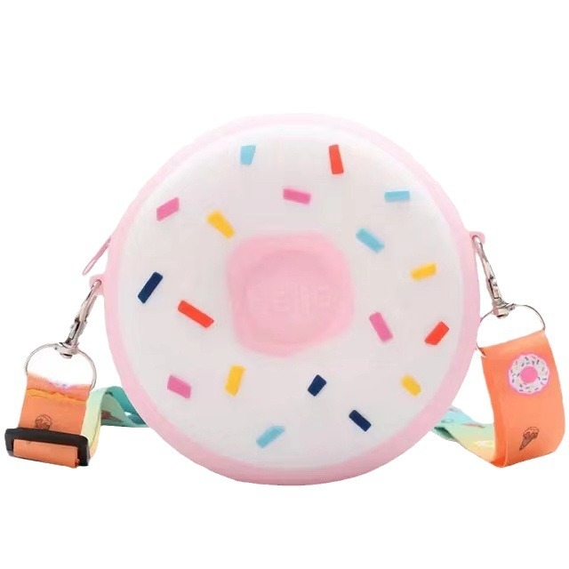 Τσαντάκι crossbody από σιλικόνη σε σχήμα ντόνατ για κορίτσια, αδιάβροχο και ανθεκτικό στη φθορά, καθημερινή χρήση